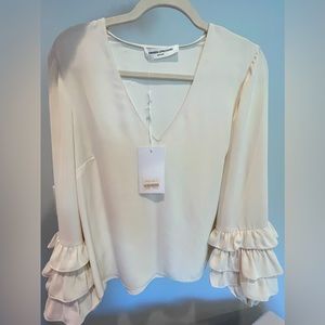 Amanda Uprichard White Junie Top Size Small